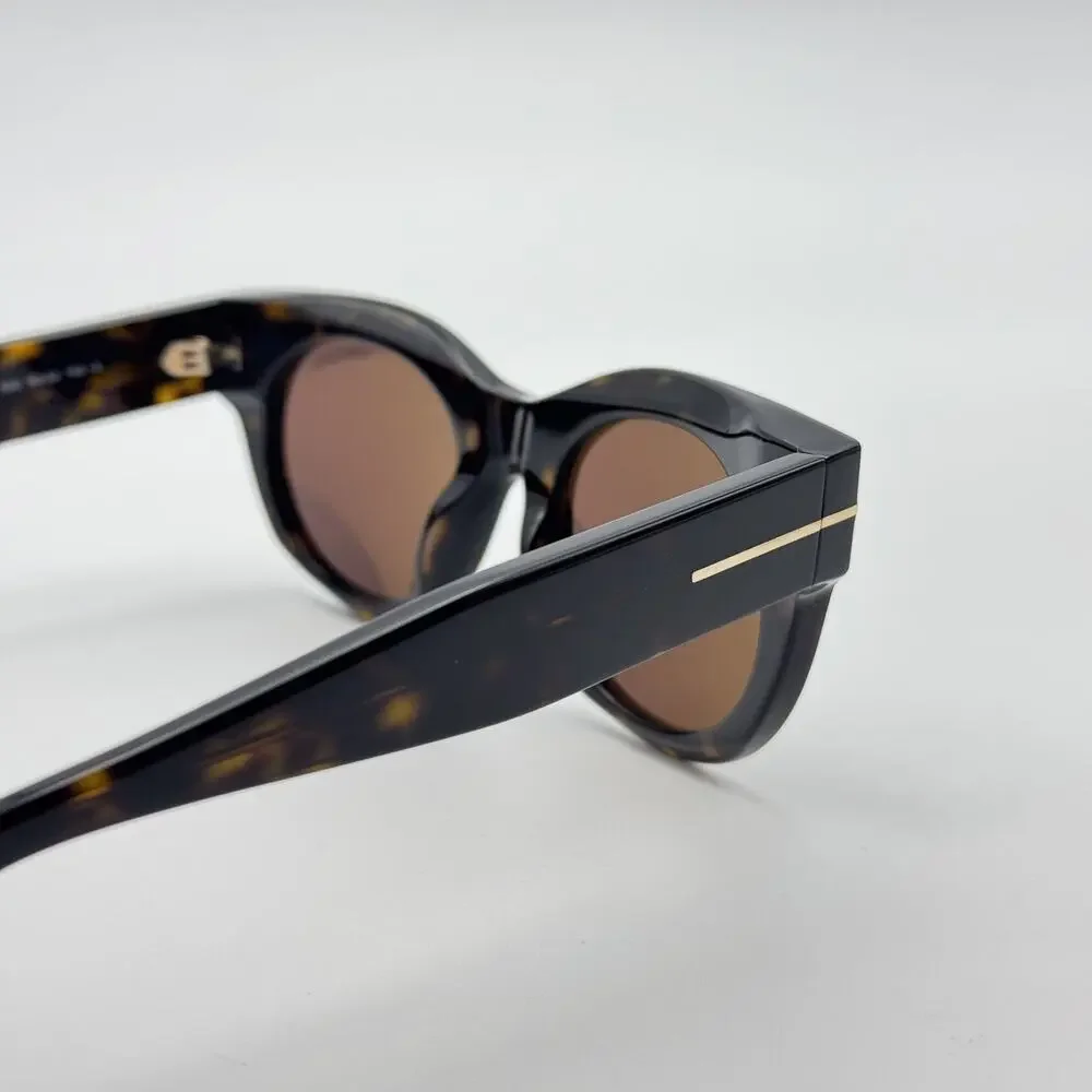 Tom Ford Sunglasses Marine-02 TF1315 52E Havana Cat Eye Frame Brown Lens 50mm